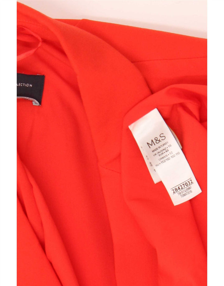 Marks & Spencer Chaqueta tipo blazer con 1 botón para mujer UK 46 Grande Poliéster naranja
