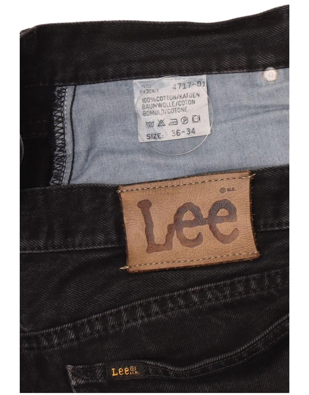 Lee Mens Phoenix Tapered Jeans  W36 L34 Black Cotton