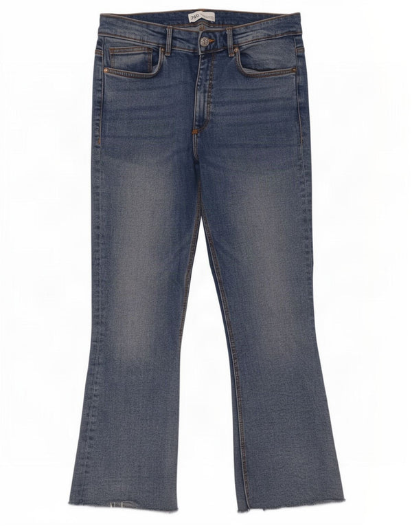 Zara Damen Schlagjeans EU 42 Large W30 L27 Blaue Baumwolle