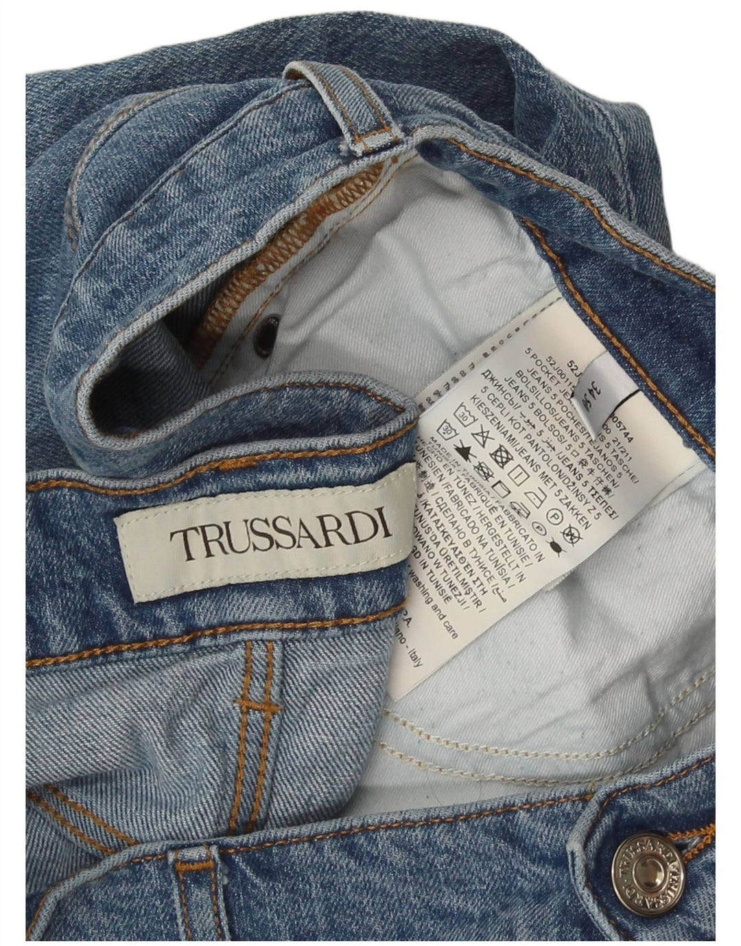 Jeans Trussardi Uomo Slim Distressed W34 L31 Blu