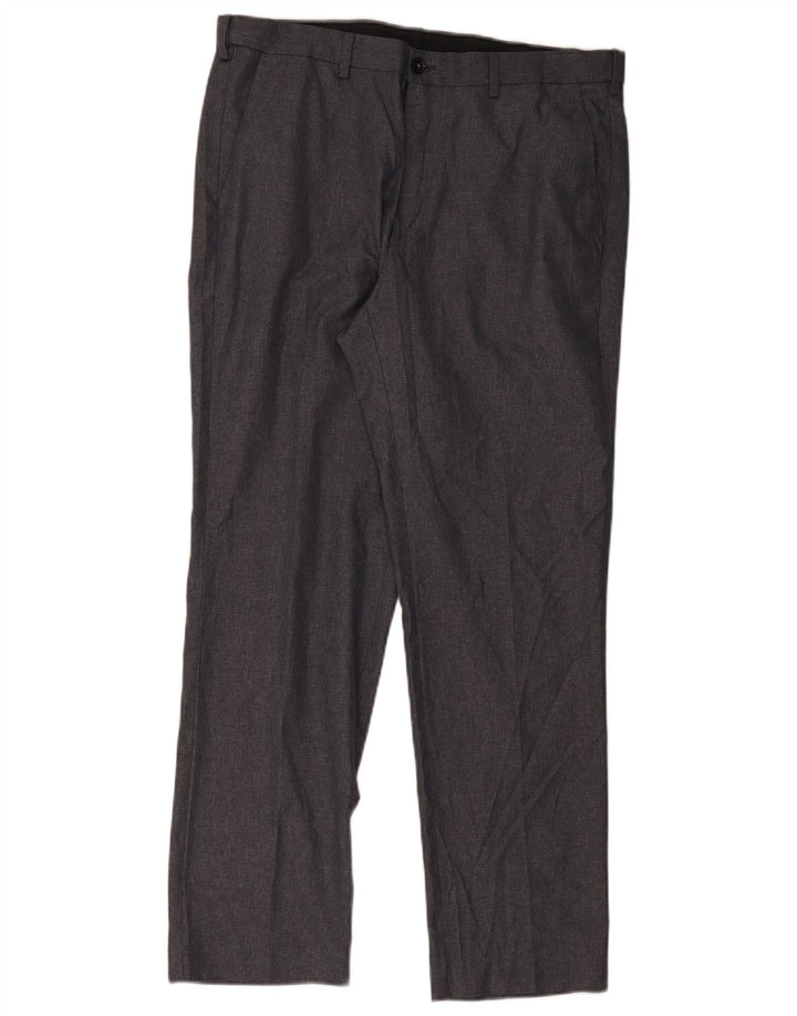 Męskie proste spodnie chino Marks & Spencer W36 L30 Szary poliester