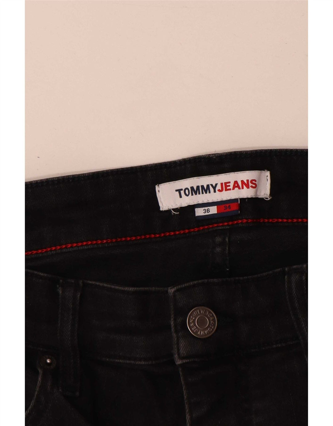 Tommy Hilfiger Mens Slim Jeans W36 L34 Black Cotton