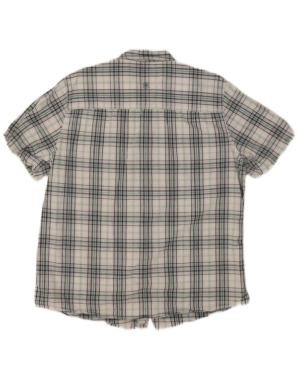 Camisa ajustada de manga corta para hombre de Fat Face XL de algodón a cuadros azules