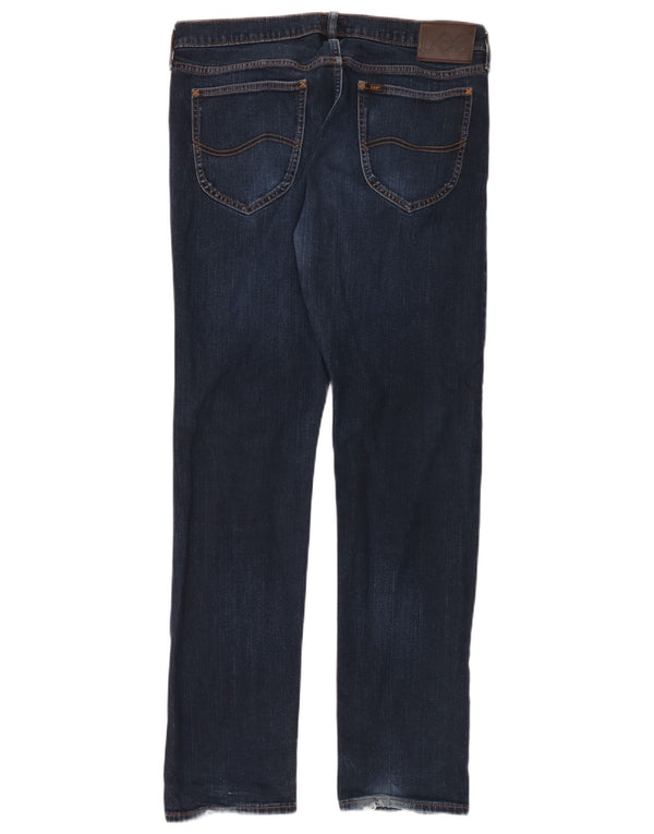 Lee Mens Daren Zip Fly Slim Jeans W34 L34 Navy Blue Cotton