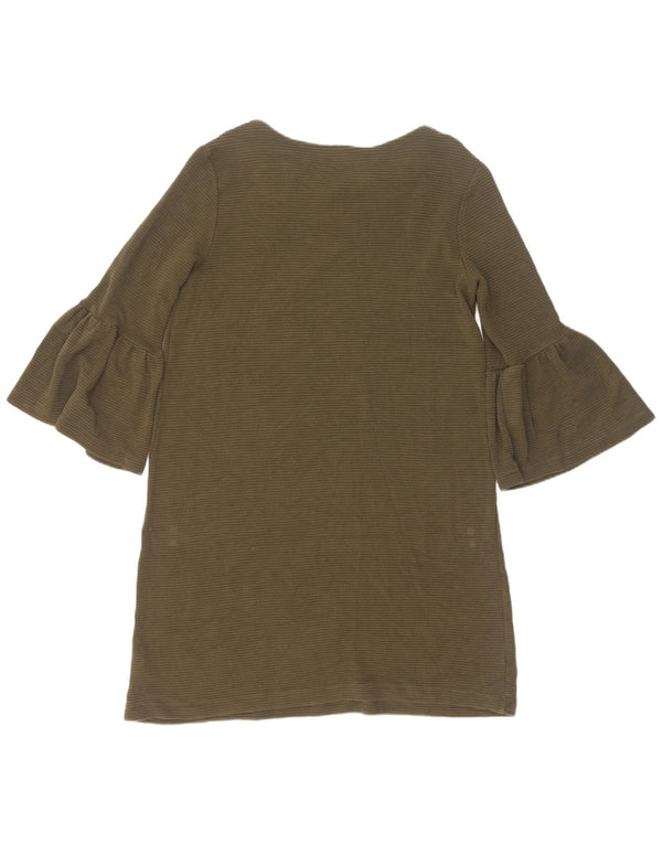 Abito a trapezio da donna con maniche a 3/4 di French Connection UK 12 Viscosa kaki media