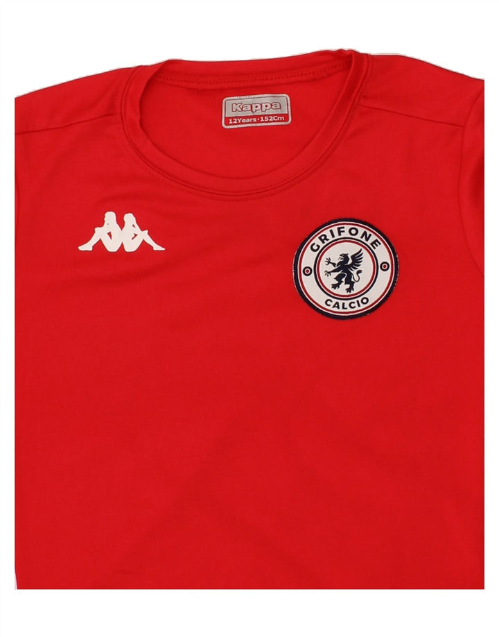 KAPPA Boys Graphic T-Shirt Top 11-12 Years Red Colourblock Polyester Vintage Kappa and Second-Hand Kappa from Messina Hembry 