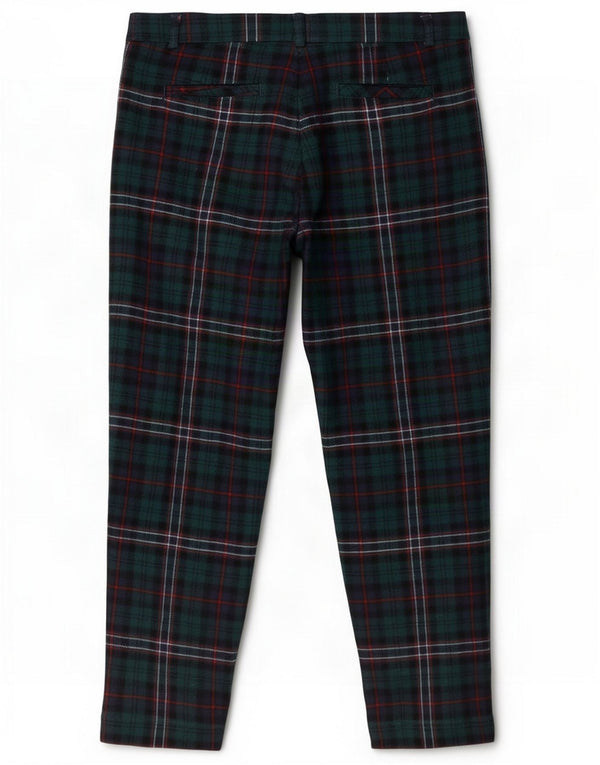 Joules Womens Cropped Trousers US 8 Medium W30 L24 Grøn ternet uld