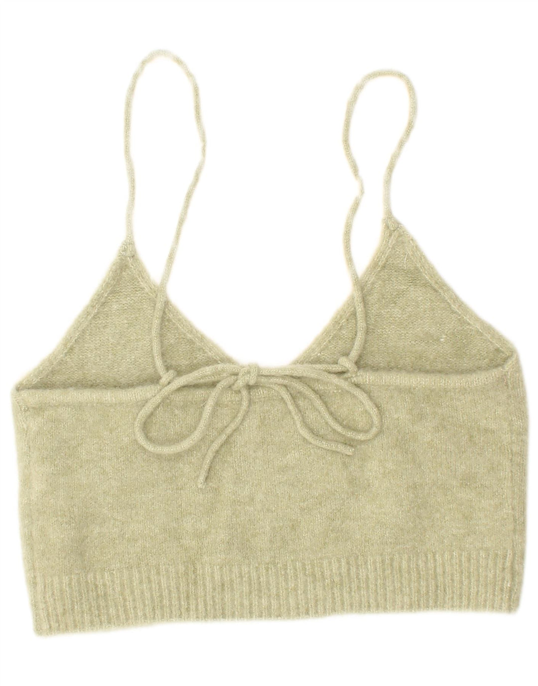 Zara Womens Knit Crop Top Small Green Acrylic