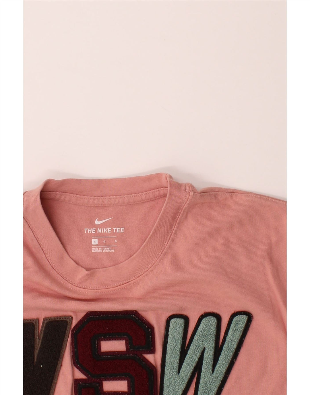 NIKE Mens Graphic T-Shirt Top Large Pink Cotton Vintage Nike and Second-Hand Nike from Messina Hembry 
