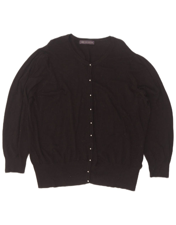 Marks & Spencer Pull Cardigan Femme UK 20 2XL Noir Viscose