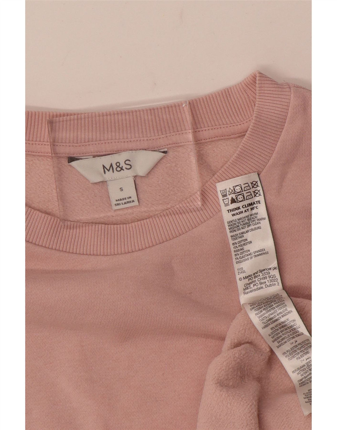Marks & Spencer Dame Oversized Sweatshirt Jumper UK 10 Small Pink Bomuld