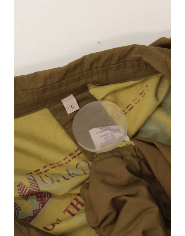Vintage hombres chaqueta utilitaria Reino Unido 40 algodón caqui grande