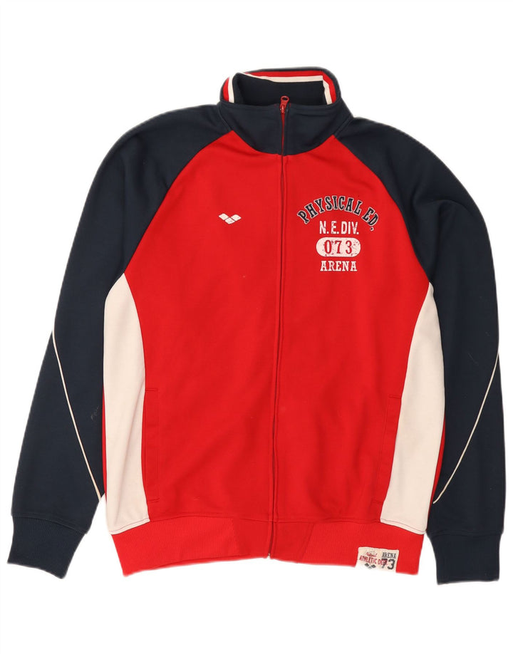 Arena Herre grafisk træningsdragt Topjakke Medium Rød Colourblock Polyester