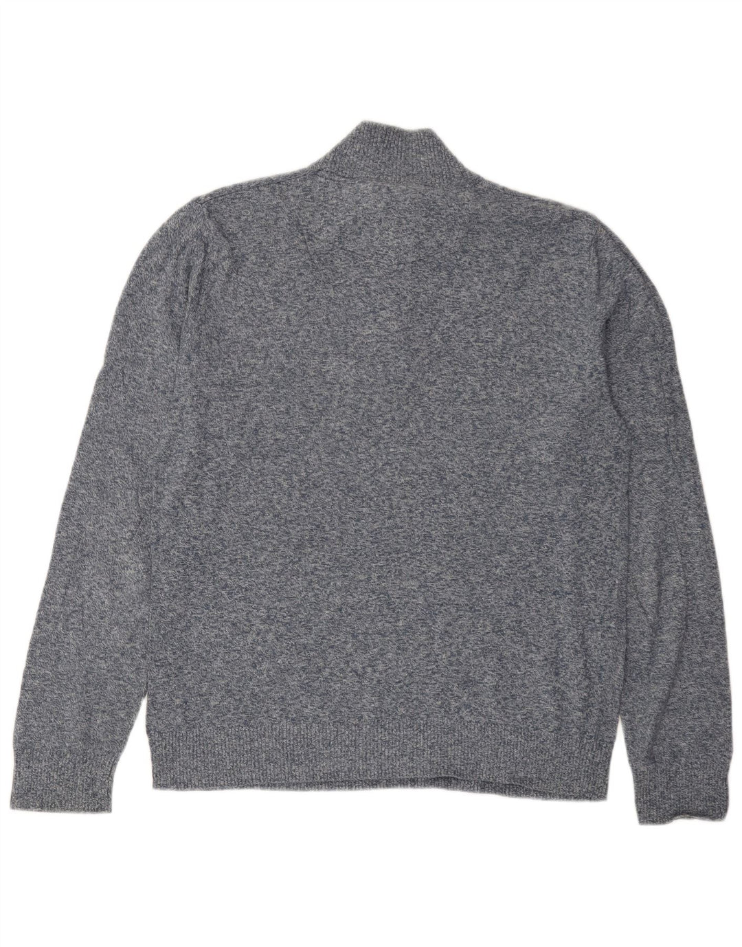 Fat Face Mens Zip Neck Jumper Sweater Medium Blue Flecked Cotton Classic