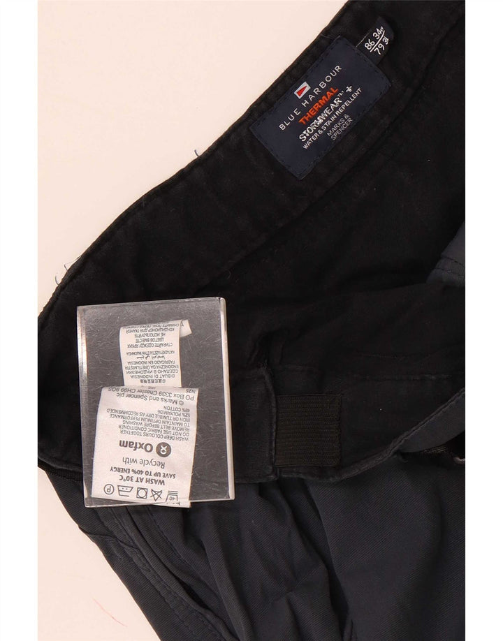 Marks & Spencer Mens Straight Windbreaker Trousers W34 L31 Navy Blue
