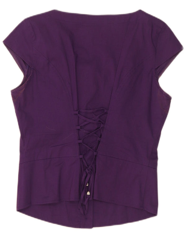 Camicetta da donna Ashley Brooke UK 10 piccola cotone viola