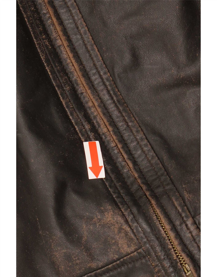 Męska kurtka skórzana vintage UK 36 Small Brown