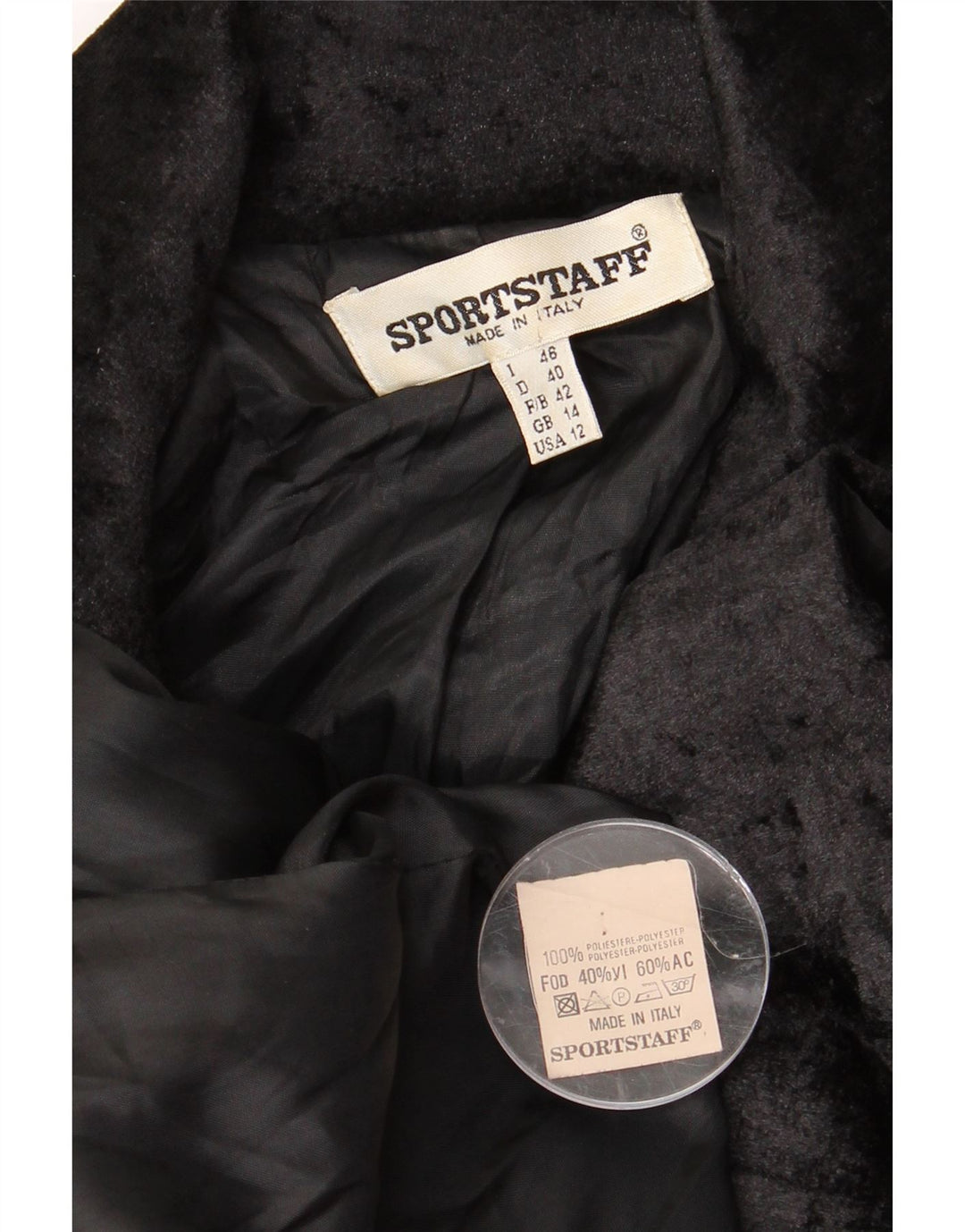Sportstaff Womens Double Breasted Blazer Jacket UK 14 Large Black Polyester