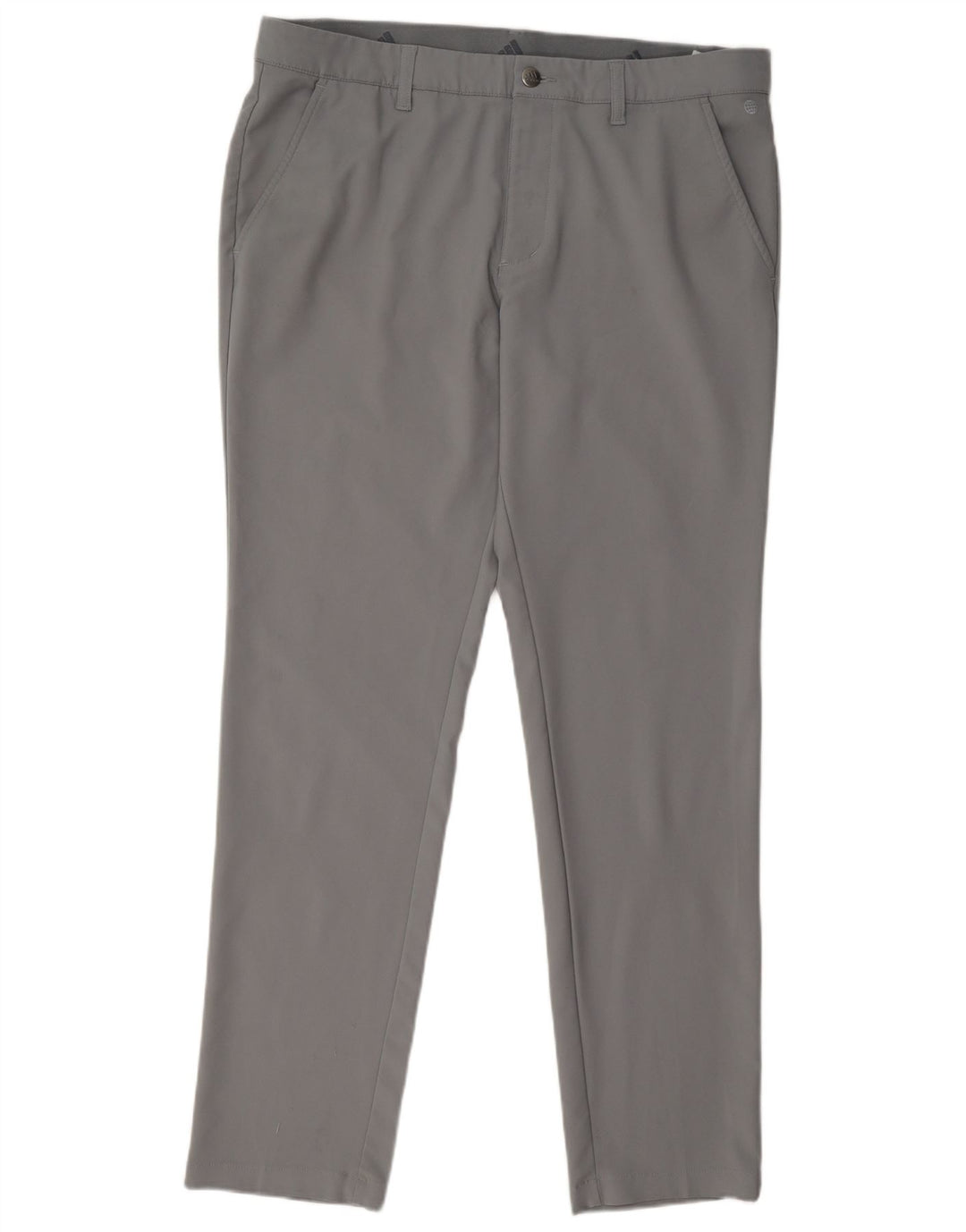 Adidas Mens Straight Trousers W34 L32 Grey Polyester