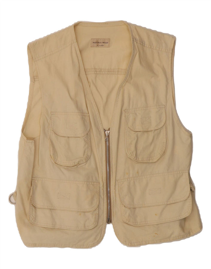 CONBIPEL Mens Utility Gilet UK 42 XL Beige Cotton Vintage Conbipel and Second-Hand Conbipel from Messina Hembry 