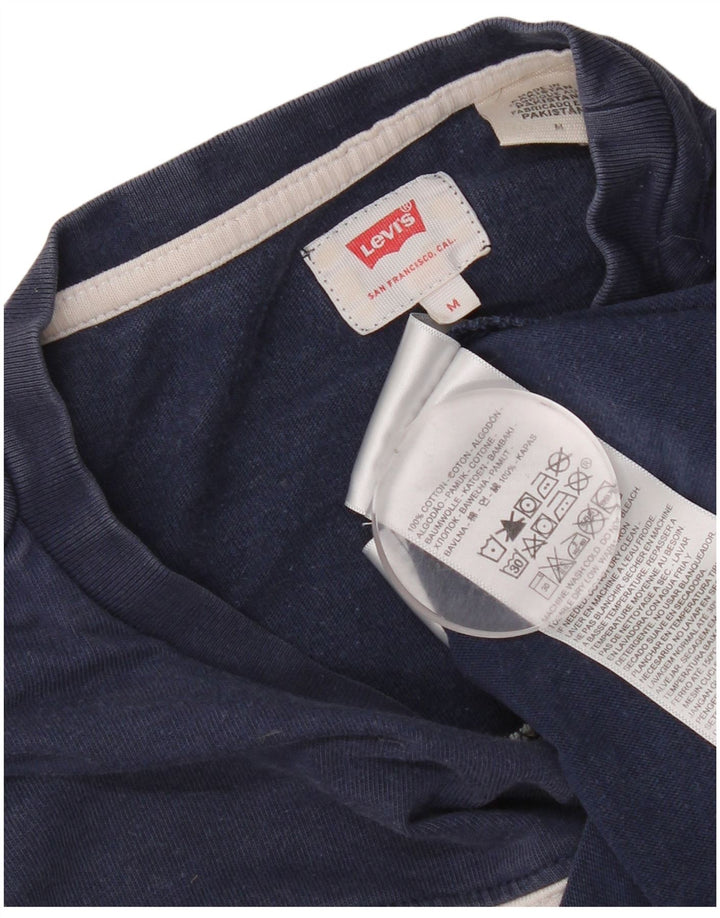 Levi's Mens Graphic T-Shirt Top Medium Navy Blue Colourblock Cotton