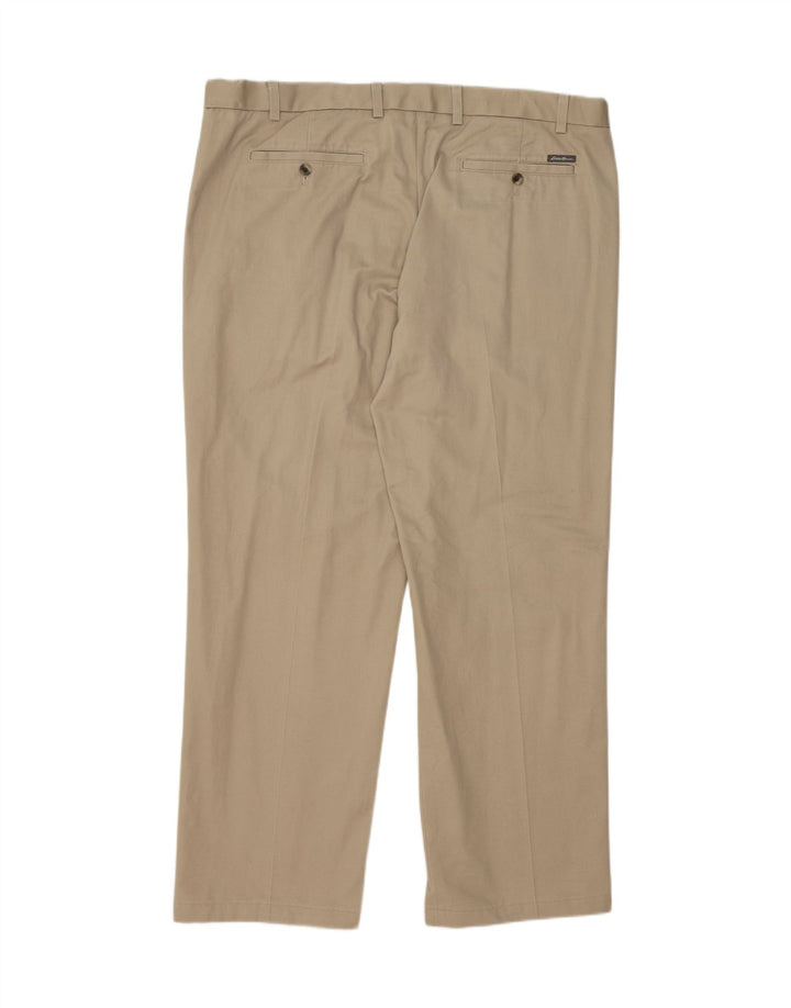 EDDIE BAUER Mens Straight Chino Trousers W42 L32 Beige Cotton Vintage Eddie Bauer and Second-Hand Eddie Bauer from Messina Hembry 
