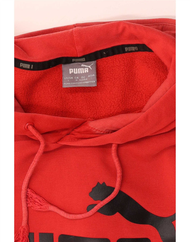 Felpa con cappuccio grafica da uomo Puma Large rossa