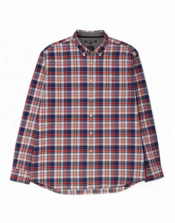 Tommy Hilfiger Ανδρικό πουκάμισο New York Fit 2XL Blue Check Cotton