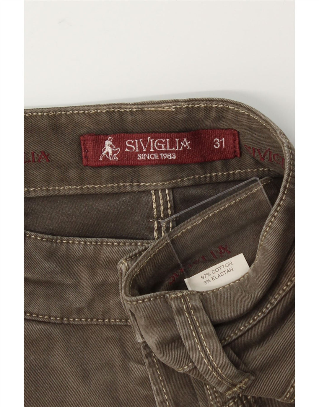 SIVIGLIA Mens Slim Jeans W31 L32 Brown Cotton Vintage SIVIGLIA and Second-Hand SIVIGLIA from Messina Hembry 