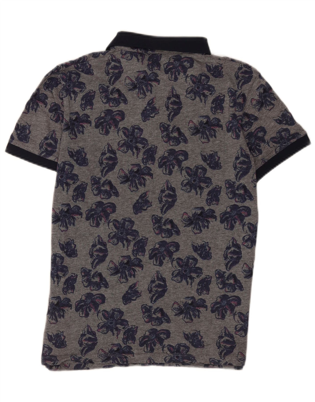 Ted Baker Mens Polo Shirt Size 4 Large Grey Floral Cotton
