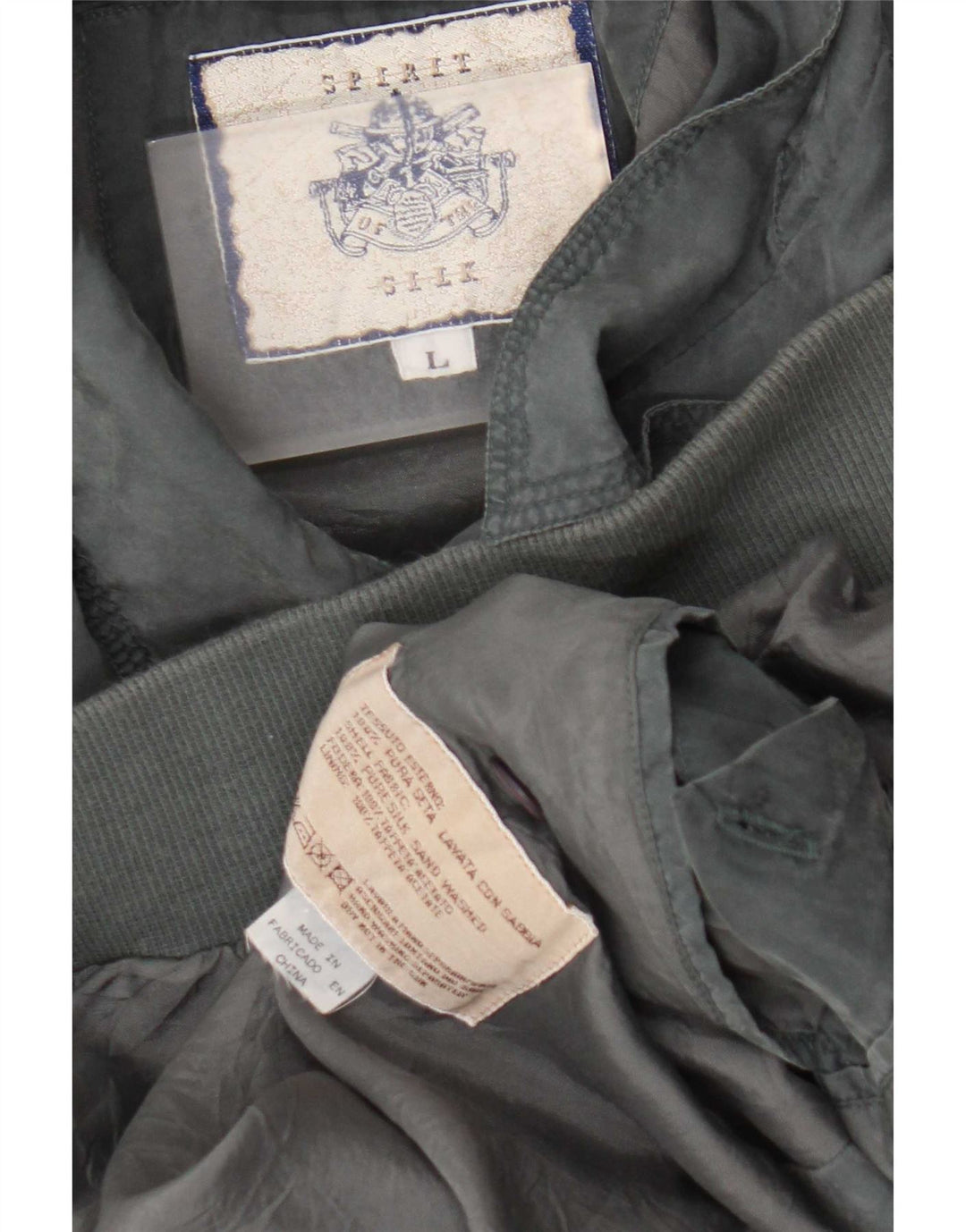 Vintage Mens Bomber Jacket UK 40 Large Grey Silk