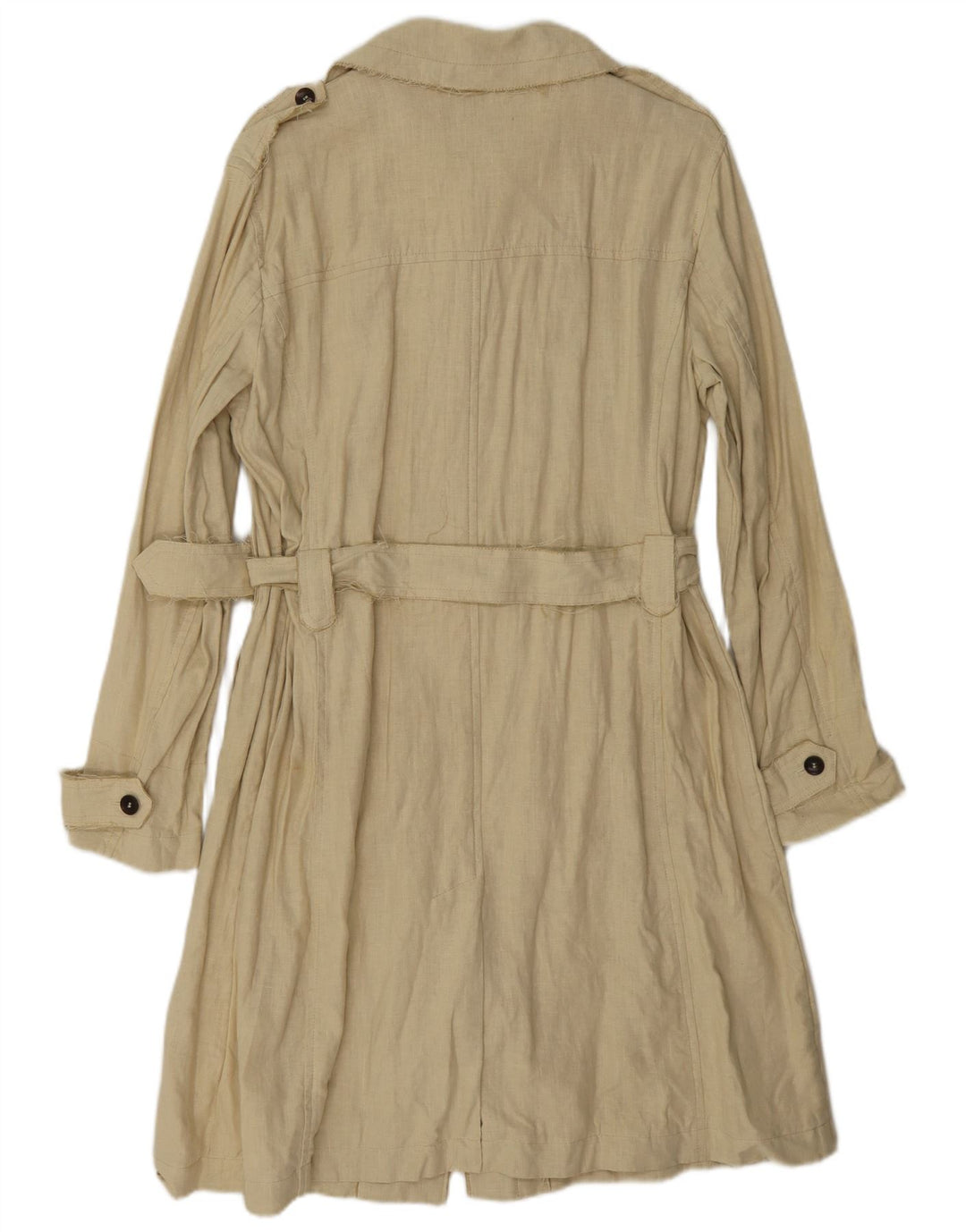 Vintage Womens Trench Coat IT 46 Large Beige Lyocell