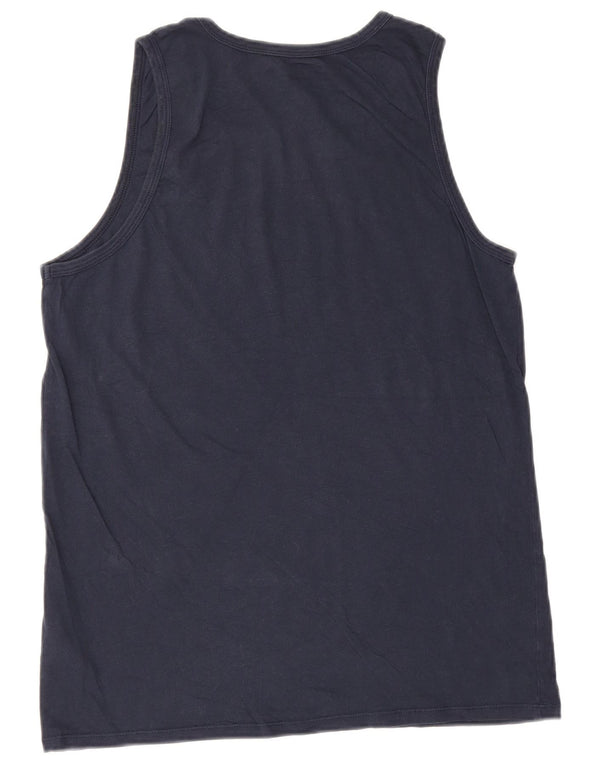 Canotta Nike da uomo dal taglio atletico, cotone medio blu navy