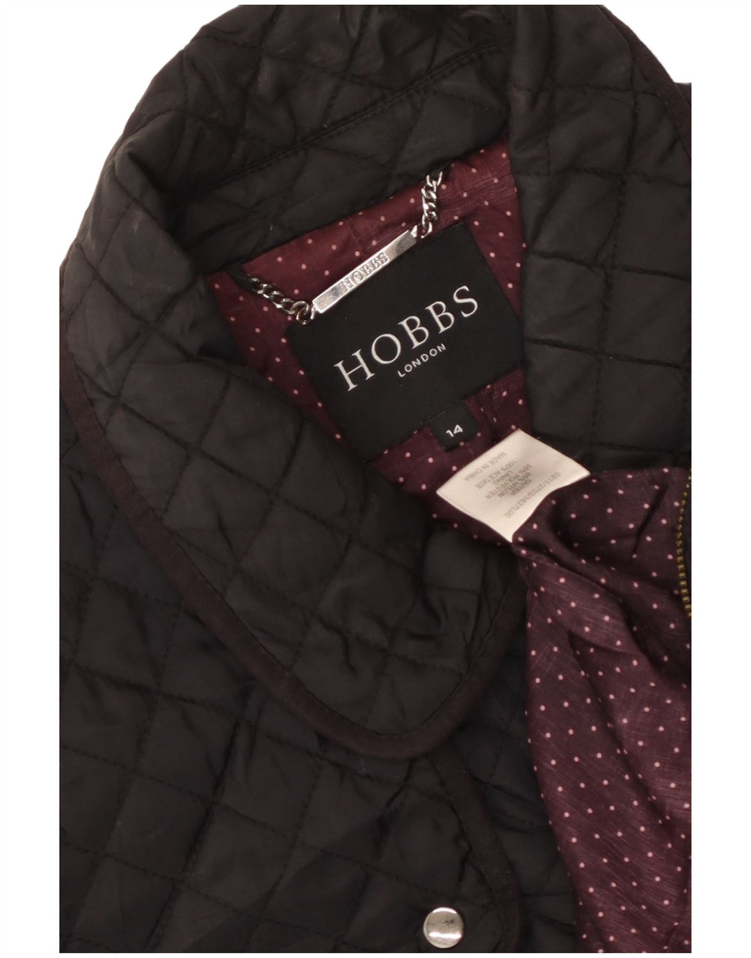 Soprabito trapuntato da donna Hobbs UK 14 grande nylon nero