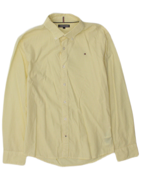 Tommy Hilfiger drengeskjorte 14-15 år gul Gingham bomuld