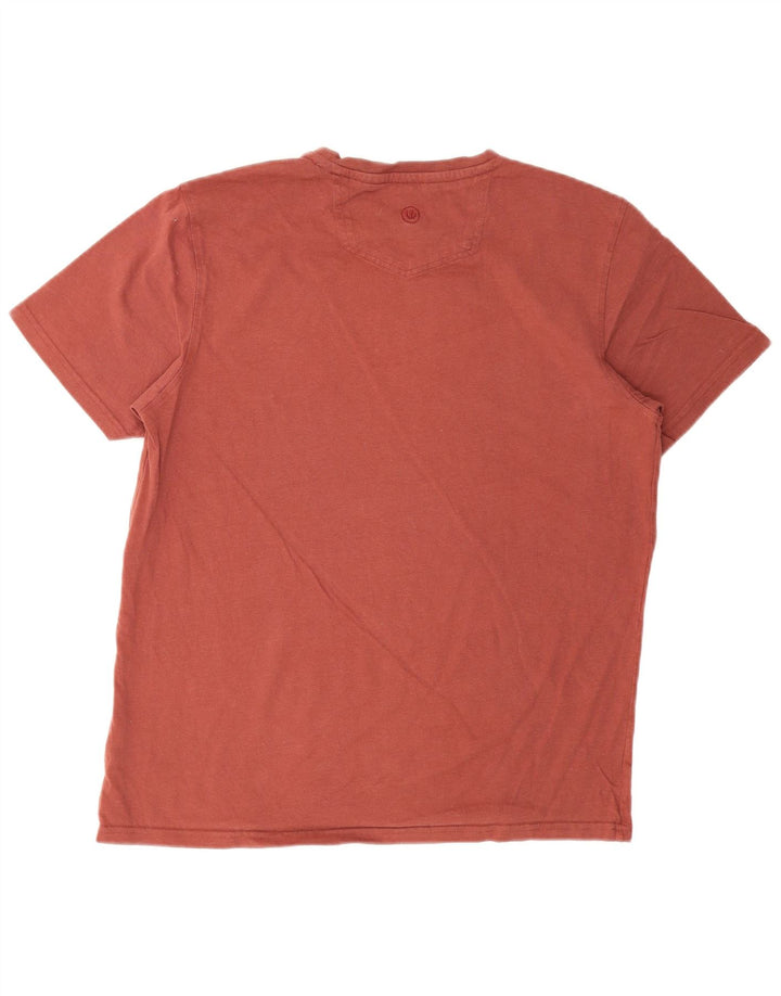 FAT FACE T-shirt grafica da uomo con vestibilità regolare, top grande in cotone rosso