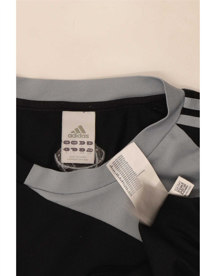T-shirt Adidas Climalite da uomo, grande, in poliestere color block nero