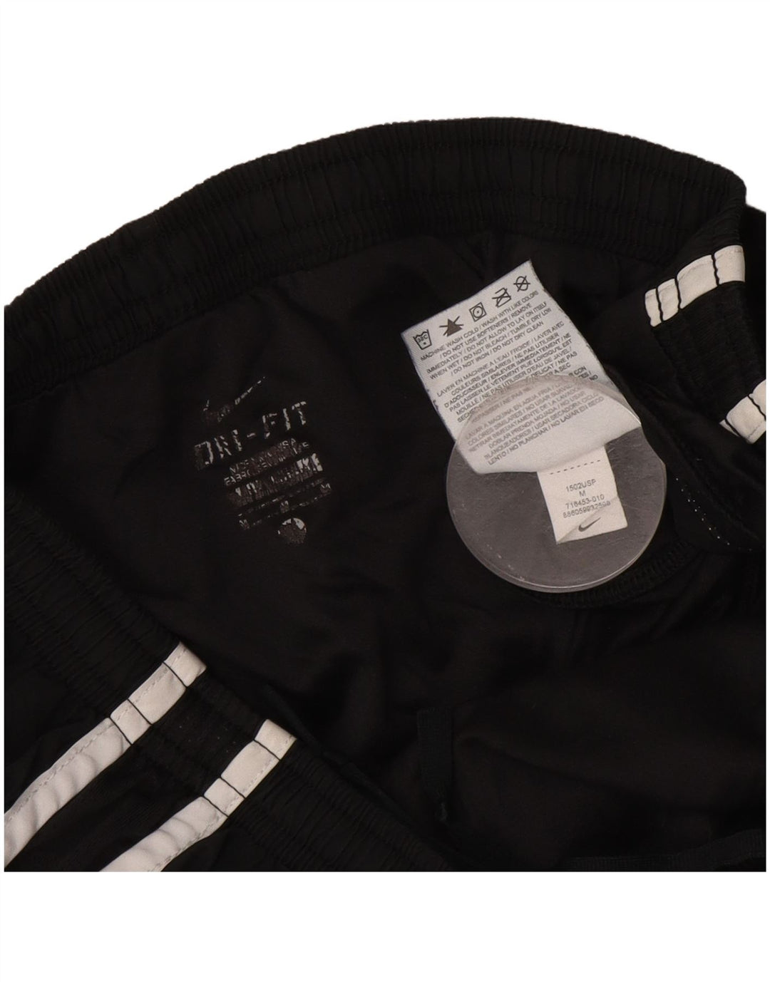 NIKE Womens Dri Fit Sport Shorts UK 14 Medium Black Polyester