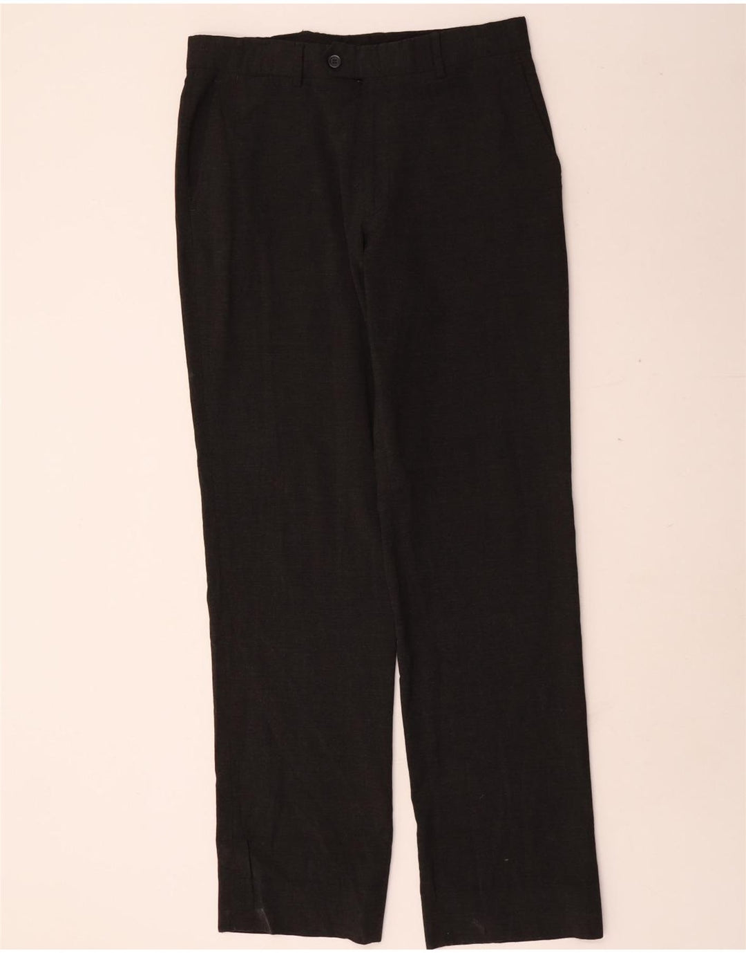 Zara Mens Straight Suit Trousers EU 42 Large W32 L33 Grey Polyester