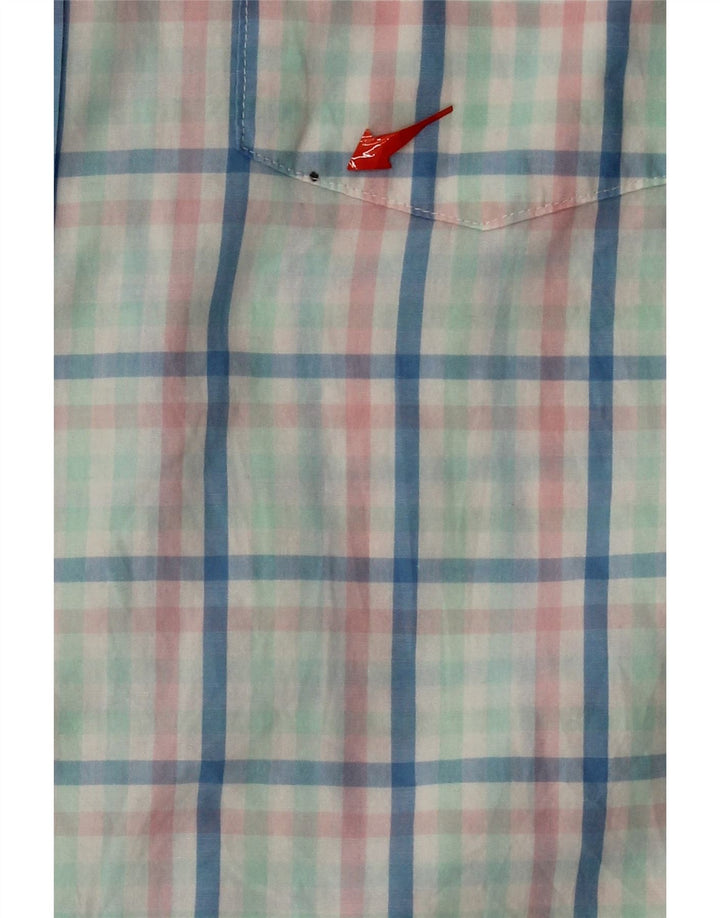 CHAPS Mens Big & Tall Short Sleeve Shirt XL Blue Check Cotton Vintage Chaps and Second-Hand Chaps from Messina Hembry 