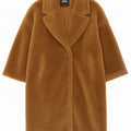 Zara Womens Teddy Bear Oversized Overcoat UK 14 Medium Brown Polyester