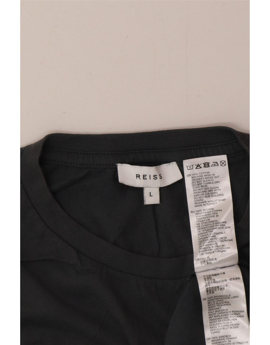T-shirt da uomo Reiss Top Large in cotone blu