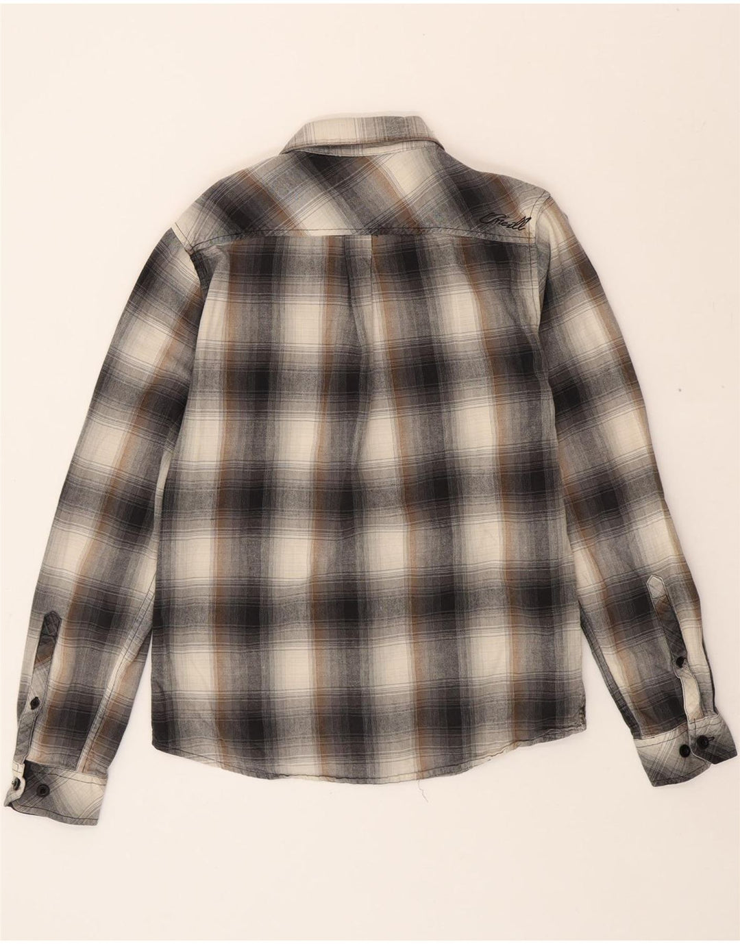 O'NEILL Mens Flannel Shirt Small Grey Check Cotton Vintage O'Neill and Second-Hand O'Neill from Messina Hembry 