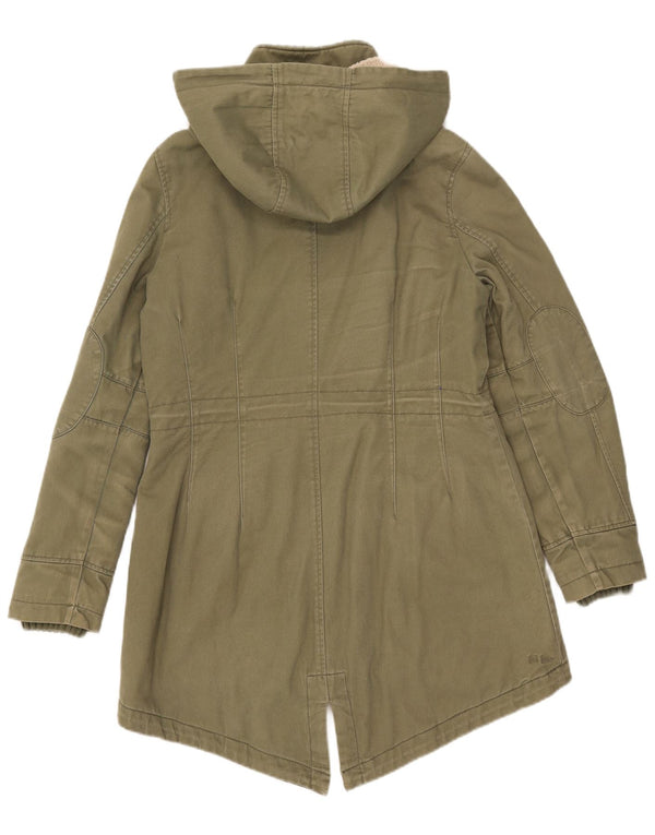Parka con capucha para mujer Fat Face UK 44 Algodón caqui mediano