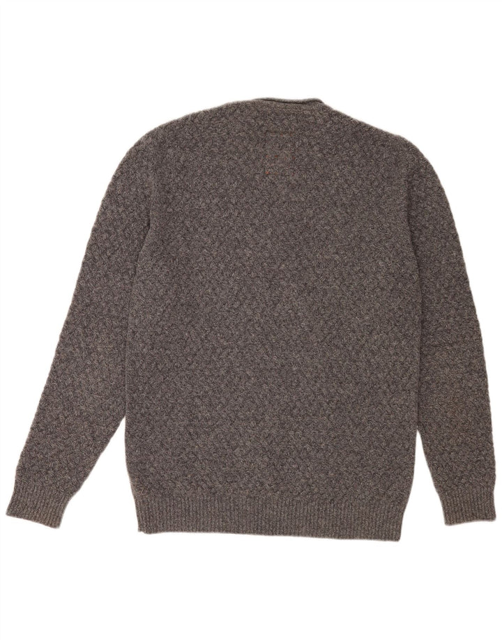 Barbour Uomo Girocollo Maglione Maglione Piccolo Grigio Lana