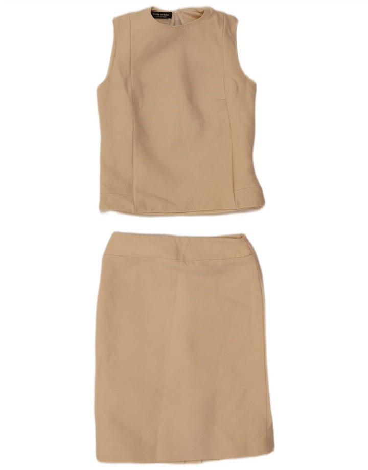 Mila Schon Womens 2 Piece Skirt Set IT 42 Medium W26 Beige Wool