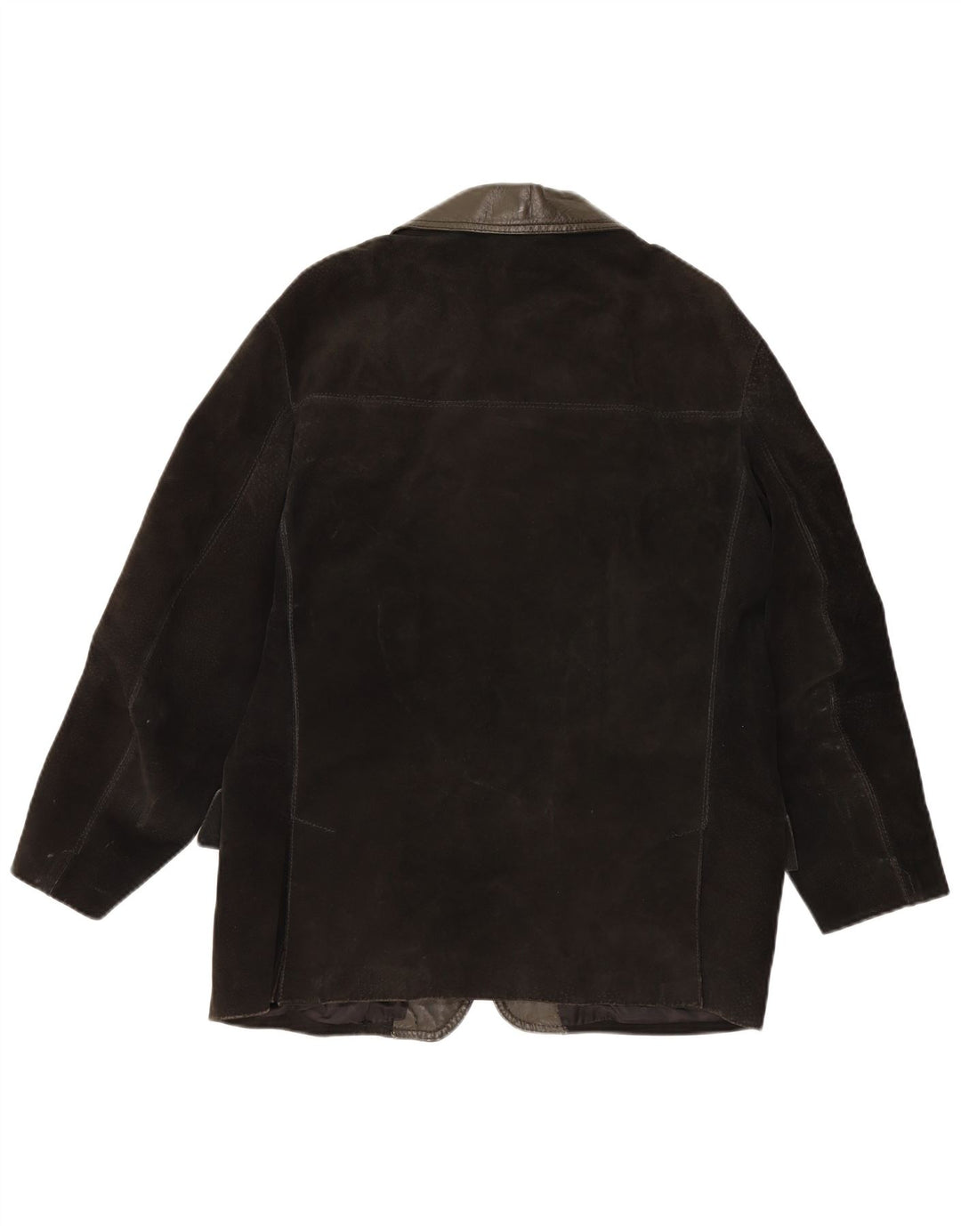 Vintage hombres 3 botones ante Blazer chaqueta Reino Unido 38 medio negro