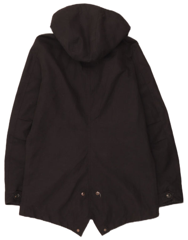 Scotch & Soda Herre Hooded Parka Jacket UK 40 Large Black Polyester