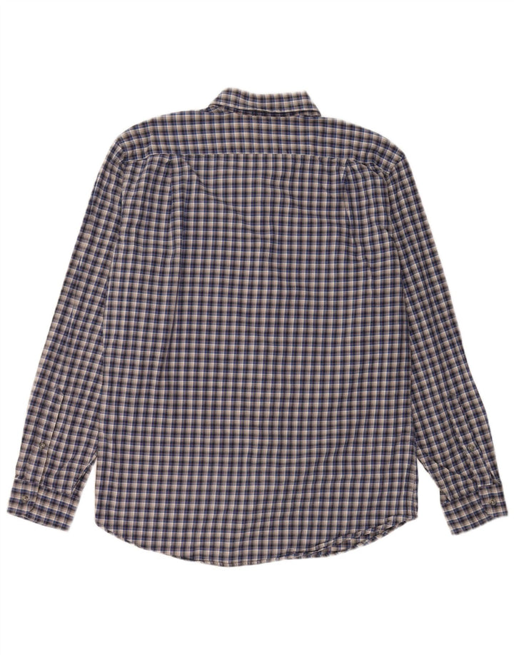 EDDIE BAUER Mens Classic Fit Flannel Shirt Medium Grey Check Cotton