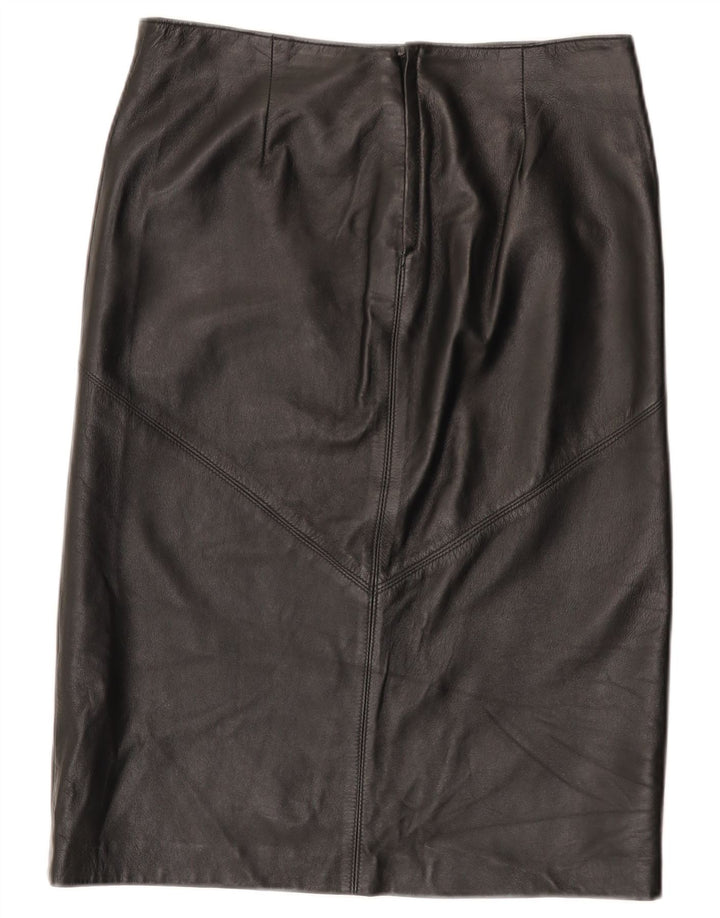 Vintage lædernederdel til kvinder IT 44 Medium W30 sort læder